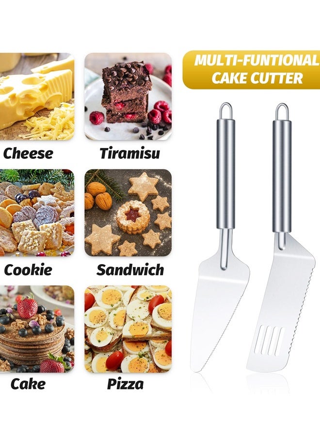2 Pieces Pie Server Set Multi-function Stainless Steel Cake Spatula Knife Stainless, Cake Spatula for Pie Lasagna Cutting - Image 5